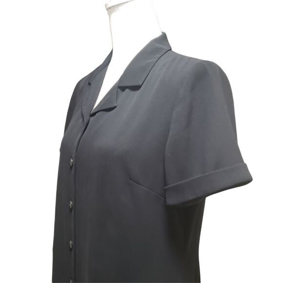 Talbots Black Collared Button Down Dress Size 12 - Picture 5 of 13
